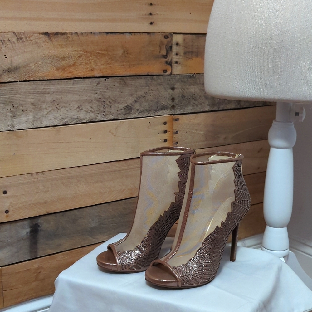 Jessica Simpson rhinestone open toe boots